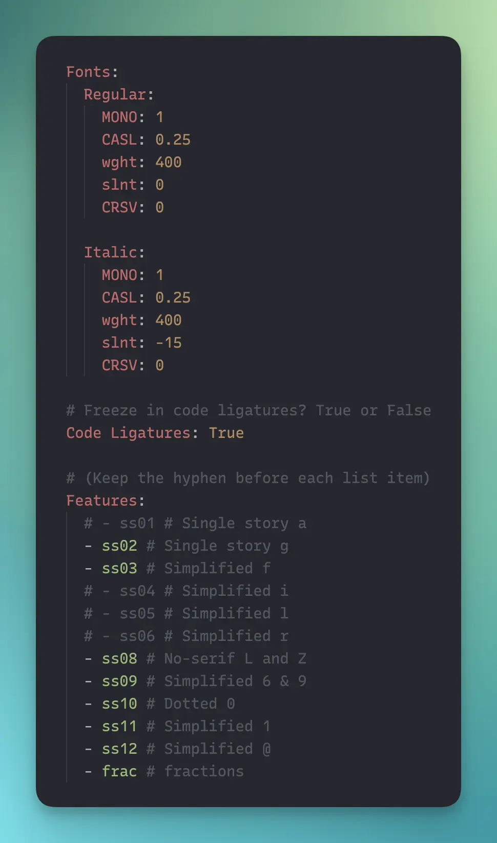 Recursive custom settings