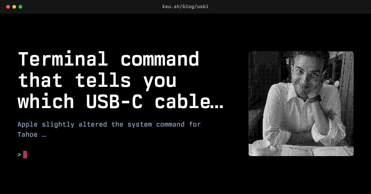 Terminal command that tells you which USB-C cable is bad - Kaushik Gopal's Website